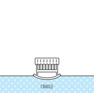 Baby cradle bed icon Crib or cot sign N10