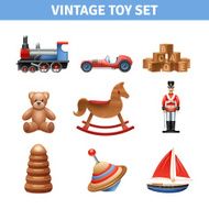 Vintage Toy Icons Set