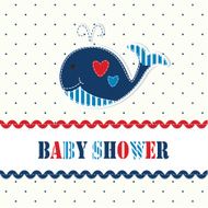 Baby shower with cute whale N5