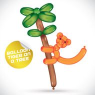 Balloon Tiger On A Tree Illustration
