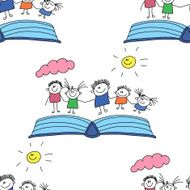 Vector seamless pattern Kids school and education