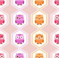 seamless owls cartoon pattern background