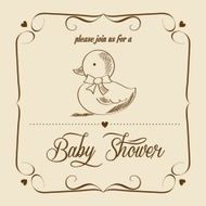 baby shower card with retro toy N2