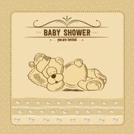 baby shower card with retro toy N8