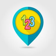 123 blocks flat mapping pin icon