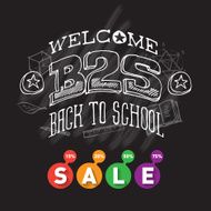 Welcome Back to school sale Banner or poster with lettering