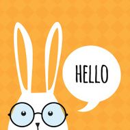 Greeting card with funny bunny Easter Bunny Ears N2