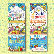 Vector birthday party invitation pass ticket design