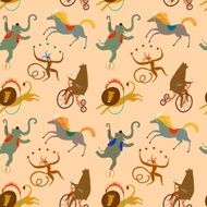 Circus animals cartoon background