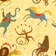 Circus animals cartoon background N2