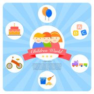 children world cartoon infographics N3
