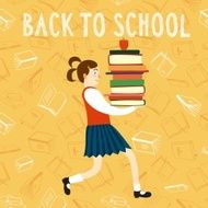 Cute girl with books