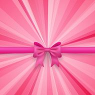 Romantic vector pink background with cute bow and pattern