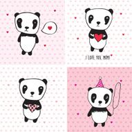 Greeting cards with pandas