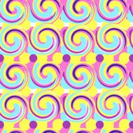 Colorful curly vector seamless pattern