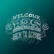 Back to school banner or poster with lettering on chalkboard