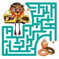 Funny labyrinth with owl