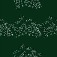 Vector seamless pattern Kids school and education N4