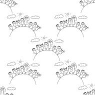 Vector seamless pattern Kids school and education N9