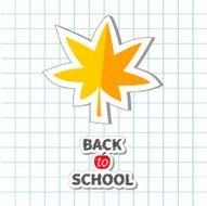 Autumn yellow and orange maple leaf Back to school Flat