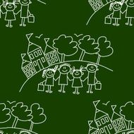 Blackboard School Seamless vector pattern N51