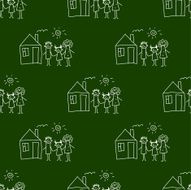 Blackboard School Seamless vector pattern N77