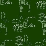 Blackboard School Seamless vector pattern N80