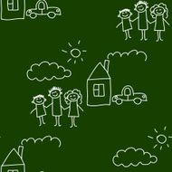 Blackboard School Seamless vector pattern N81
