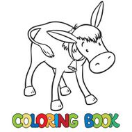 Coloring book of funny donkey N2