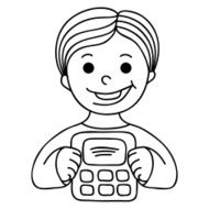 Smiling Boy With Calculator