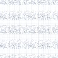 Vector seamless pattern Kids school and education N18