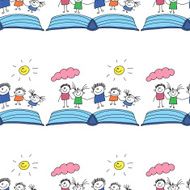 Vector seamless pattern Kids school and education N19