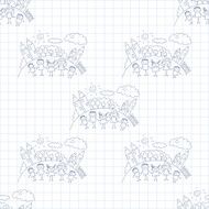 Vector seamless pattern Kids school and education N25