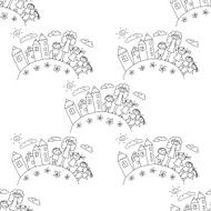 Vector seamless pattern Kids school and education N26