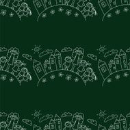 Vector seamless pattern Kids school and education N34