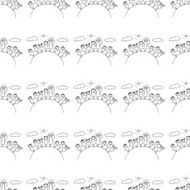 Vector seamless pattern Kids school and education N38
