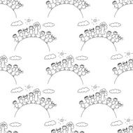 Vector seamless pattern Kids school and education N39