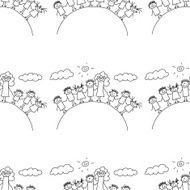 Vector seamless pattern Kids school and education N40