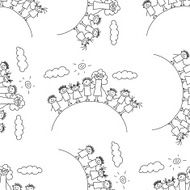 Vector seamless pattern Kids school and education N42