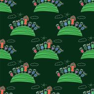 Vector seamless pattern Kids school and education N43