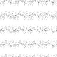 Vector seamless pattern Kids school and education N46
