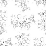 Vector seamless pattern Kids school and education N50