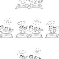 Vector seamless pattern Kids school and education N51