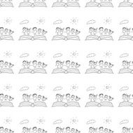 Vector seamless pattern Kids school and education N53