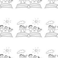 Vector seamless pattern Kids school and education N55