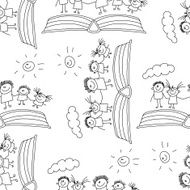 Vector seamless pattern Kids school and education N57