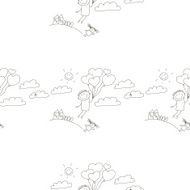 Vector seamless pattern Kids school and education N58