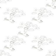 Vector seamless pattern Kids school and education N59