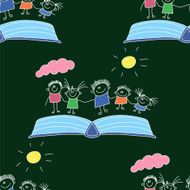 Vector seamless pattern Kids school and education N61