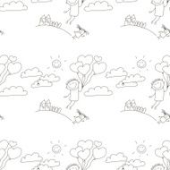 Vector seamless pattern Kids school and education N62